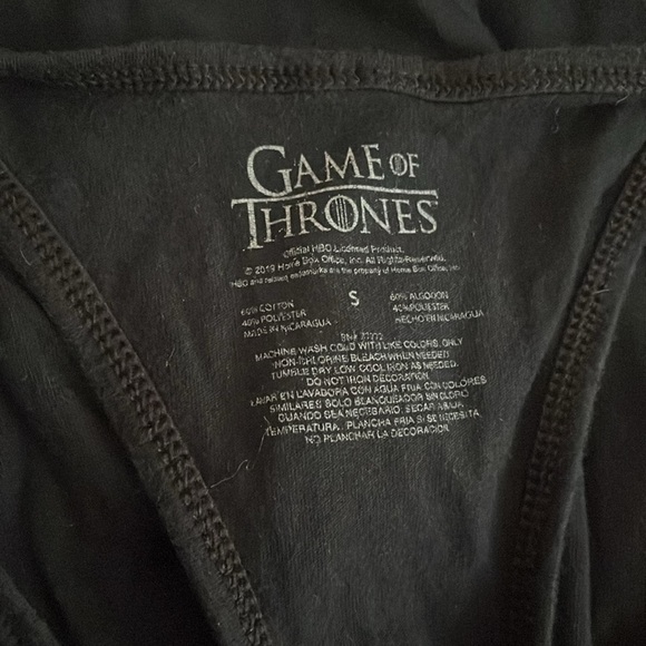 “Game of Thrones- House Stark Tank Top size small” - Picture 4 of 5